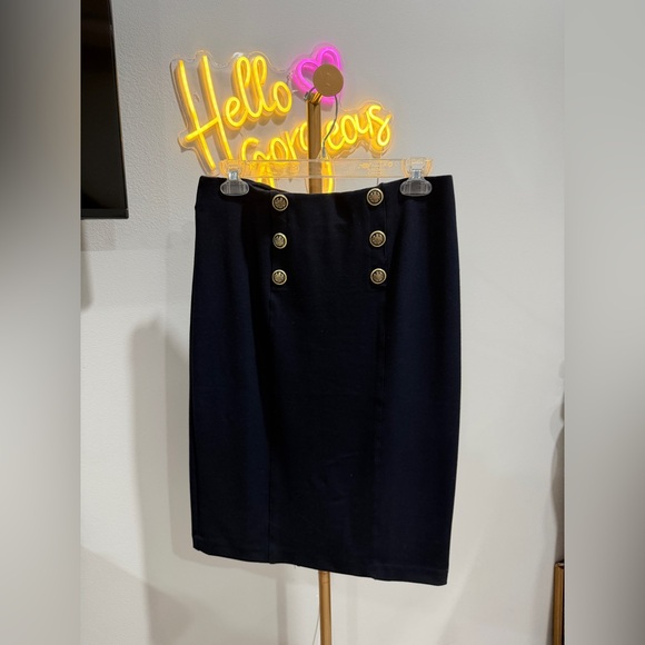 Truth By Republic Dresses & Skirts - Chic Navy Buttoned Pencil Skirt